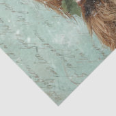 Decoupage Highland Calf Christmas Scene Snowing  Tissuepapier (Detail)