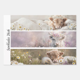 Decoupage Highland Calf Florals Handsaw Designs  Inpakpapier Vel