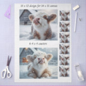 Decoupage Highland Calf Snow 11x14 Canvas Coasters Tissuepapier (Craft)