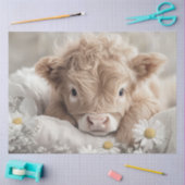 Decoupage Highland Calf White Daisies Tissuepapier (Craft)