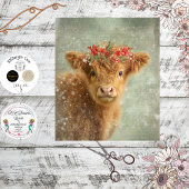 Decoupage Highland Calf Winter Handwritten Script Tissuepapier