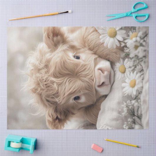 Decoupage Highland Calf Zonnebloemen Tissuepapier (Craft)