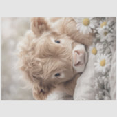 Decoupage Highland Calf Zonnebloemen Tissuepapier (Voorkant)