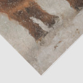 Decoupage Highland Cow Calf Kissing in the Snow Tissuepapier (Detail)