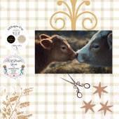 Decoupage Highland Cow Calf Nose to Nose  Tissuepapier