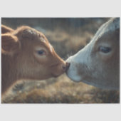 Decoupage Highland Cow Calf Nose to Nose  Tissuepapier (Voorkant)