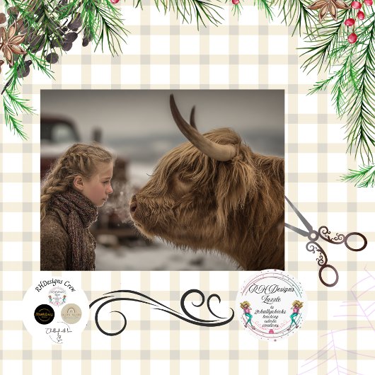 Decoupage Highland Cow Meets Kindred Spirit Tissuepapier
