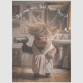 Decoupage Highland Cow Salon Art Bad Hair Day Tissuepapier (Voorkant)