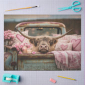 Decoupage Highland Cow Vintage Truck Valentine Tissuepapier (Craft)