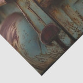 Decoupage Highland Cow Vintage Truck Valentine Tissuepapier (Detail)