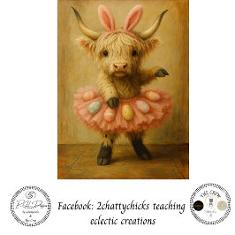 Decoupage Highland Easter Ballerina In Pink  Tissuepapier