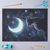 Decoupage Highland Kalf Sitting Hill met in de hoo Tissuepapier (Craft)