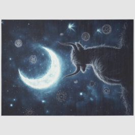 Decoupage Highland Kalf Sitting Hill met in de hoo Tissuepapier