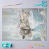 Decoupage Highland Kalveren in Bubble Bath Blue Tu Tissuepapier (Craft)