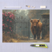 Decoupage Highland Koe Black Gate Forest Tissuepapier (Craft)