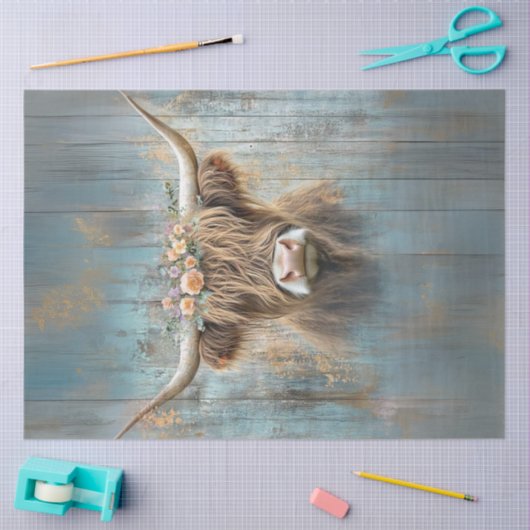 Decoupage Highland Koe Boerderij Stijl Tissuepapier (Craft)