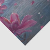 Decoupage Highland Koe in Pond Pink Flowers Tissuepapier (Detail)