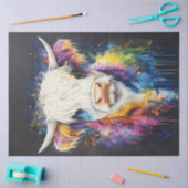 Decoupage Highland Koe Splash Levendige kleuren Tissuepapier (Craft)