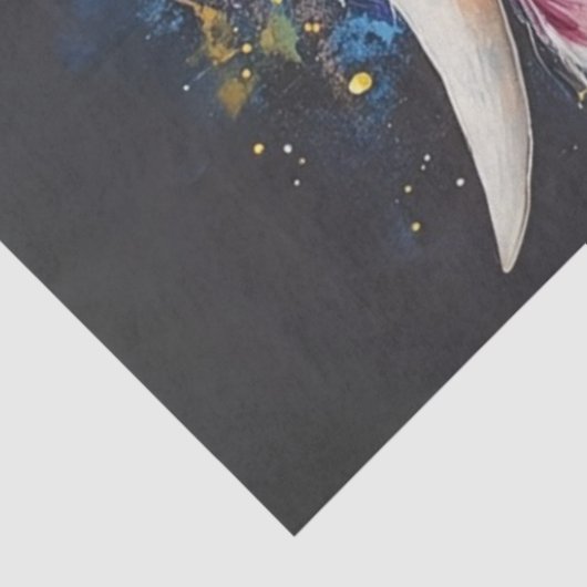 Decoupage Highland Koe Splash Levendige kleuren Tissuepapier (Detail)