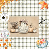 Decoupage Highland Koe White Ghost Tissuepapier