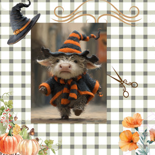 Decoupage Highland Koe Witchy Halloween Decor Tissuepapier