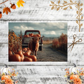 Decoupage Highland Truck Pumpkins Land Tissuepapier