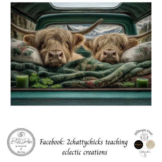 Decoupage Highland Vintage Truck St. Patrick Irish Tissuepapier