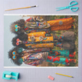 Decoupage Hippie Boho Standaard Poedel Zusters Tissuepapier (Craft)