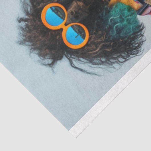 Decoupage Hippie Boho Standaard Poedel Zusters Tissuepapier (Detail)