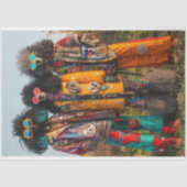 Decoupage Hippie Boho Standaard Poedel Zusters Tissuepapier (Voorkant)