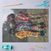 Decoupage Hippie Hipsters Standaard Poedels Fiets Tissuepapier (Craft)