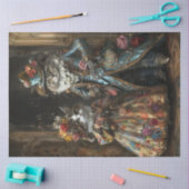 Decoupage Historische Uitgebreide Geklede Katten Tissuepapier (Craft)