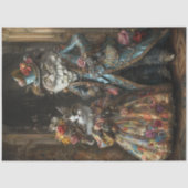 Decoupage Historische Uitgebreide Geklede Katten Tissuepapier (Voorkant)