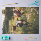 Decoupage Holstein Koeien Standing Field Flowers Tissuepapier (Craft)
