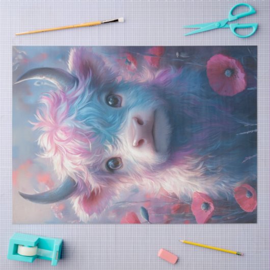 Decoupage Hoogland Kalf Omgeven Poppies Tissuepapier (Craft)