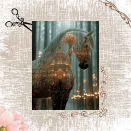 Decoupage Horse Forest dubbele belichting Tissuepapier