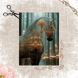 Decoupage Horse Forest dubbele belichting Tissuepapier