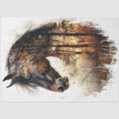 Decoupage Horse Harmony Natuur Double Exposure Tissuepapier (Voorkant)