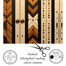 Decoupage Houten Geometrische Inleg Rustieke Kleur Tissuepapier