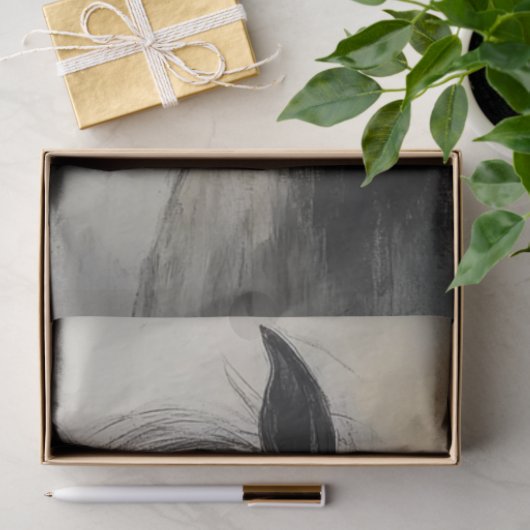 Decoupage Houtskool Paard Untamed Grace Art Tissuepapier (Geschenk)