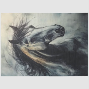 Decoupage Houtskool Rust Hengst Wild Spirit Tissuepapier
