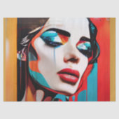 Decoupage Huilende Vrouw Pop Art Tissuepapier (Voorkant)