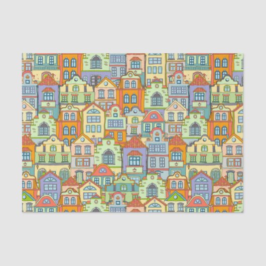 Decoupage huizen housewarming tissuepapier (Voorkant)