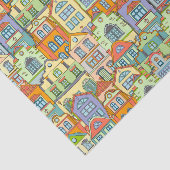 Decoupage huizen housewarming tissuepapier (Detail)