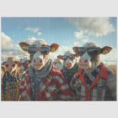 Decoupage humoristische Koeien Dressed Boerderij K Tissuepapier (Voorkant)