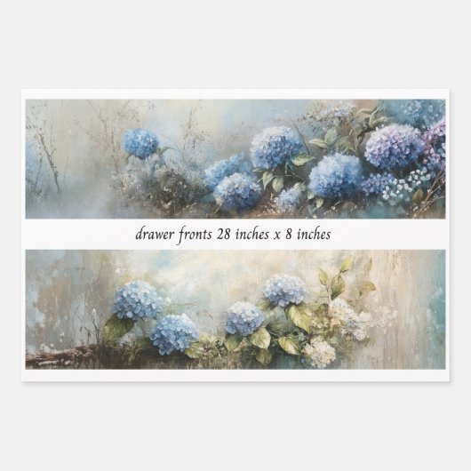 Decoupage Hydrangea Flowers Drawer Fronts 29x8  Inpakpapier Vel (Voorkant 3)