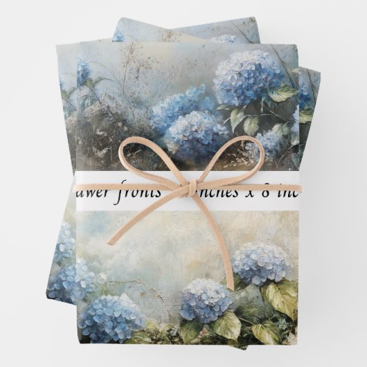 Decoupage Hydrangea Flowers Drawer Fronts 29x8  Inpakpapier Vel (In situ)