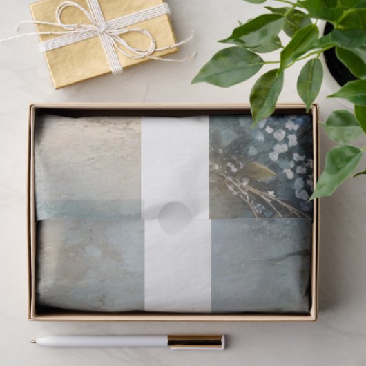 Decoupage Hydrangea Flowers Drawer Fronts 29x8 Tissuepapier (Geschenk)