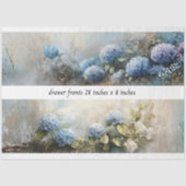 Decoupage Hydrangea Flowers Drawer Fronts 29x8 Tissuepapier (Voorkant)