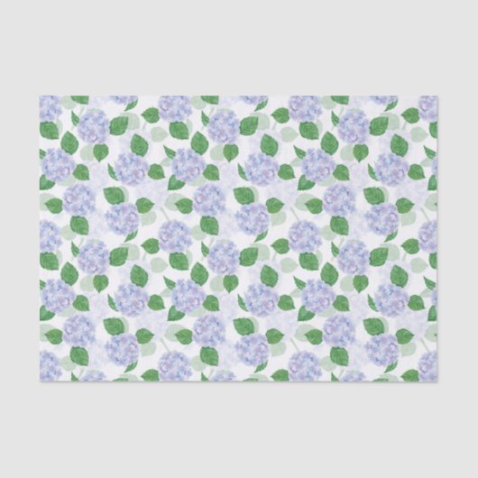 Decoupage Hydrangea Waterverf Blauw Tissuepapier (Voorkant)